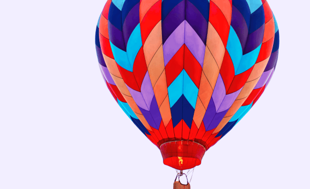 Multi-colored hot air balloon (different size)