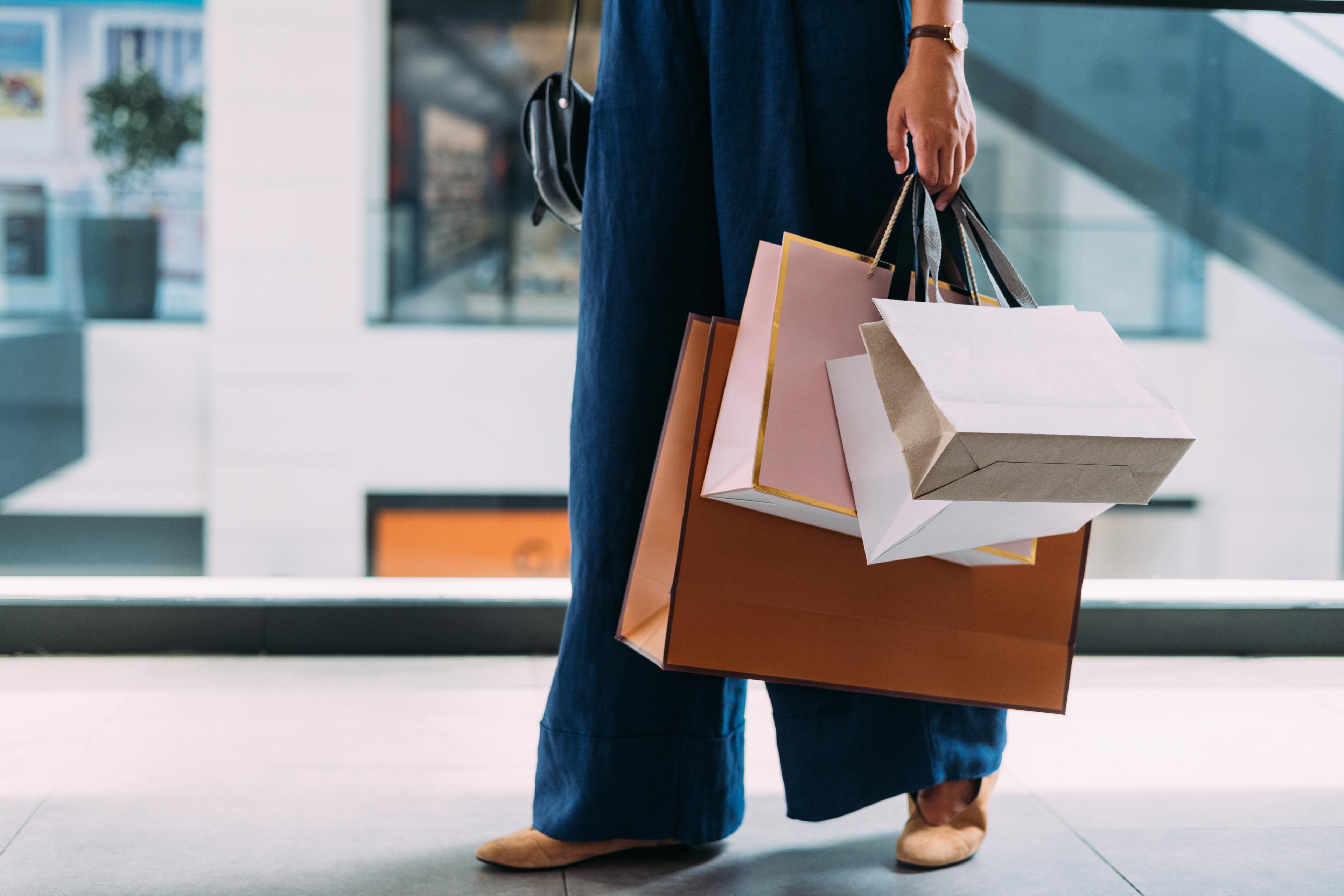 Woman carrying shopping bags